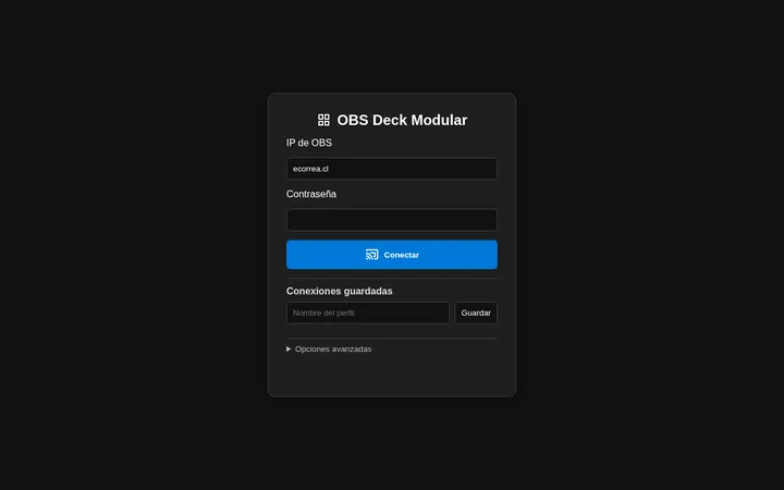 Capture of OBS Pro Deck app