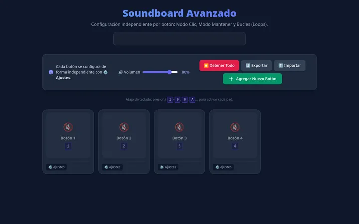 Capture of Soundboard Avanzado app